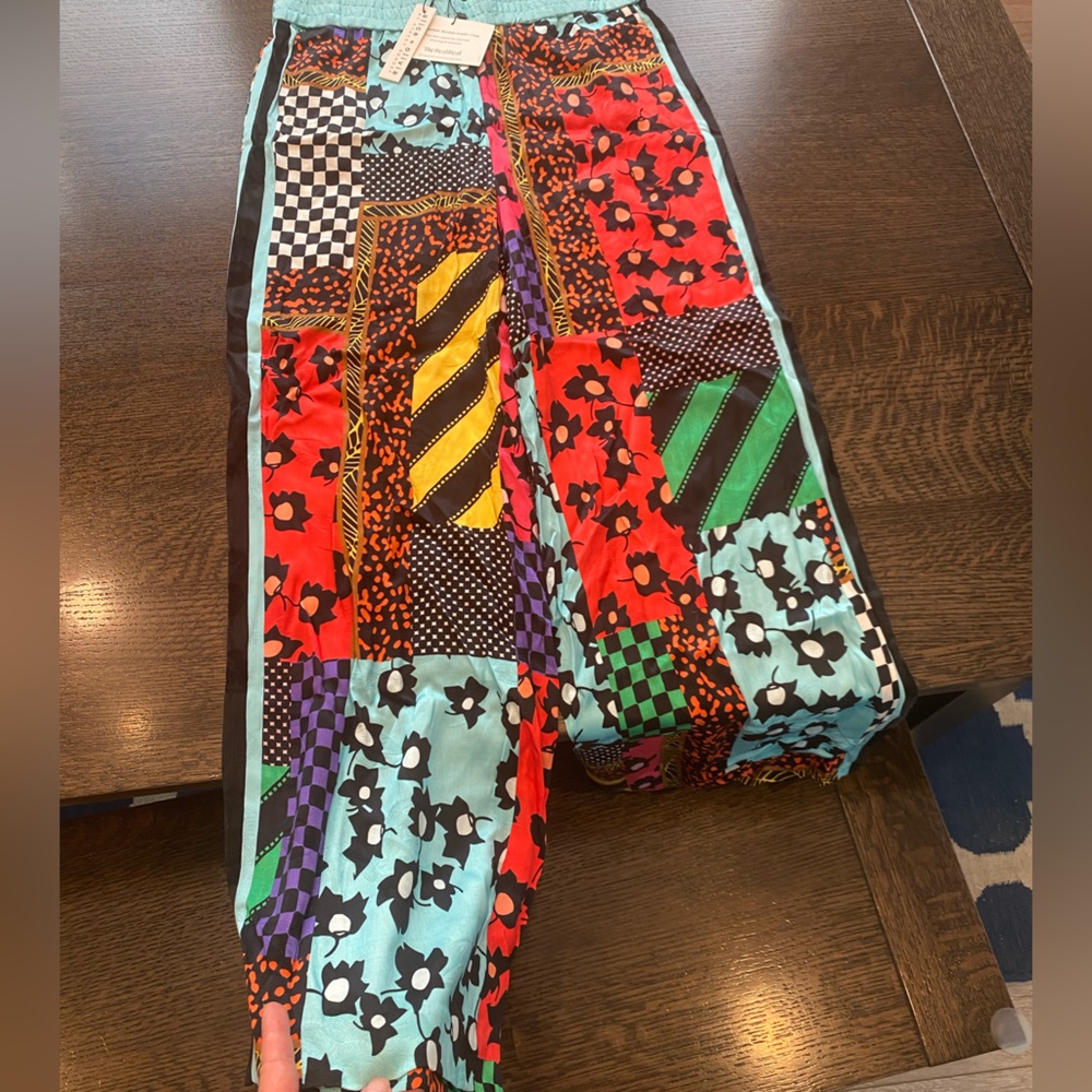 NWT Alice + Olivia Patchwork Palazzo Pant - Picture 4 of 7